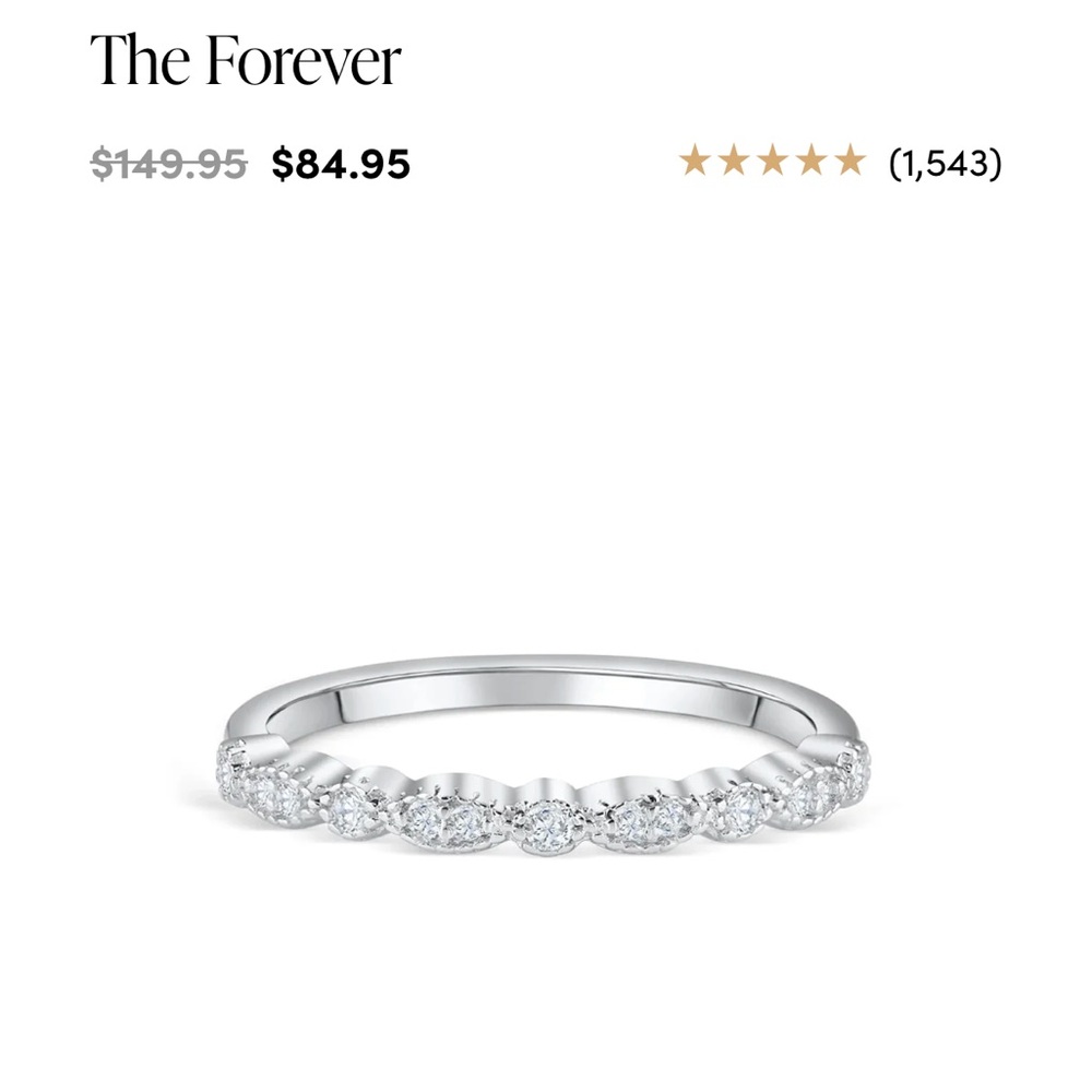 Simulated diamond 1/2 eternity band
